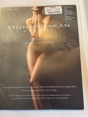 Donna Karan Sandalfoot Nude Sheer Tights tall grande pantyhose nylons
